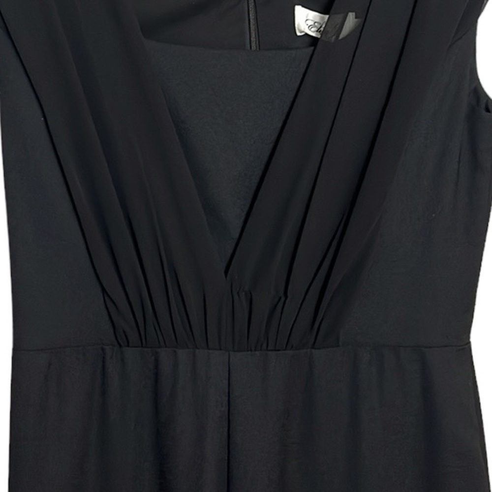 ELIZA J Crepe & Chiffon Jumpsuit In Black Size 2 - Picture 4 of 10